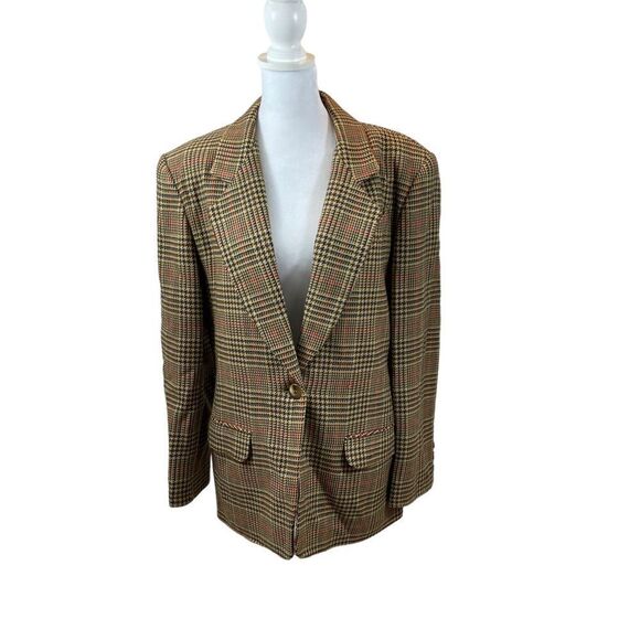 Vintage David Brooks 100% Wool Houndstooth‎ Blazer Size 8 - Picture 1 of 16